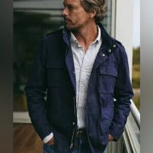 Outerknown The Journey Utility Jacket in Marine Navy Size Small